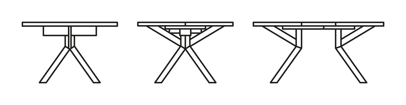 Giove Dining Table by Connubia, size drawing