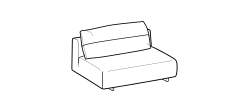 Atlantis Sofa by Ditre Italia, size drawing: 1-seat maxi central element