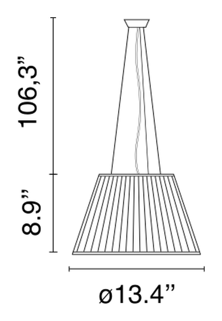 Romeo Suspension Pendant Lamp by Flos, size drawing