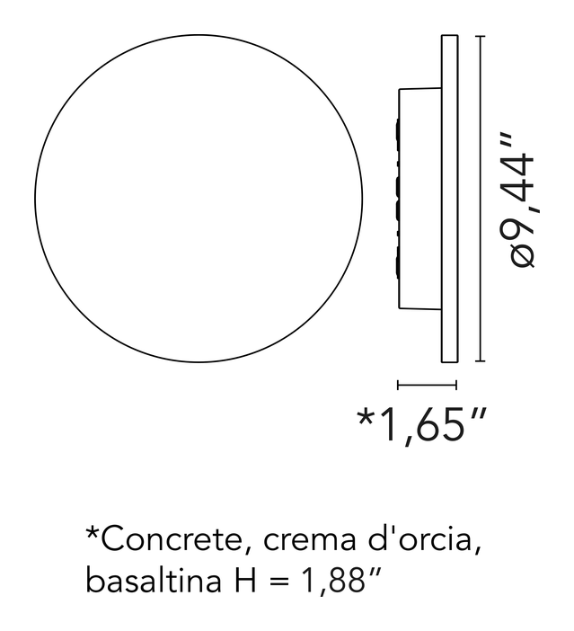 Camouflage 240 Wall Lamp by Flos, size drawing