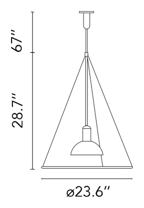 Frisbi Pendant Lamp by Flos, size drawing 1