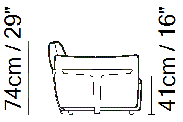Herman Sectional by Natuzzi Italia, size drawing
