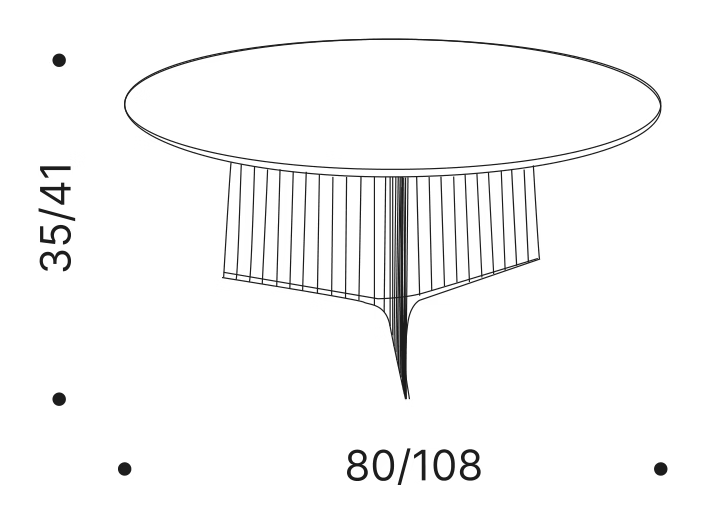 Anapo Small Coffee Table by Driade, size drawing