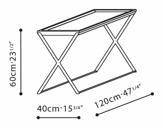 Enzo Coffee Table by Camerich, size drawing: C06A1204