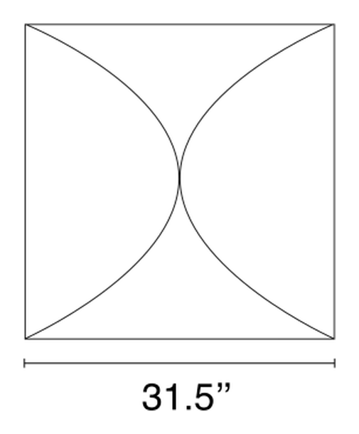 Ariette Wall/Ceiling Lamp by Flos, size drawing: Ariette 1