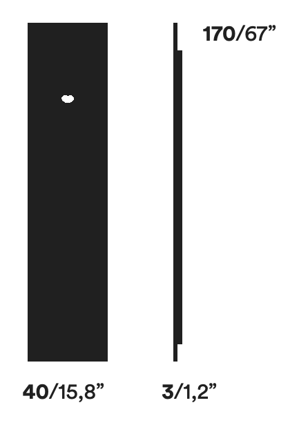 Lipstick Mirror by Opinion Ciatti, size drawing