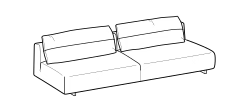 Atlantis Sofa by Ditre Italia, size drawing: 3-seat maxi central element