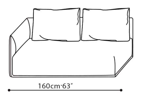Elan-40 Sofa by Camerich, size drawing: C01B0205