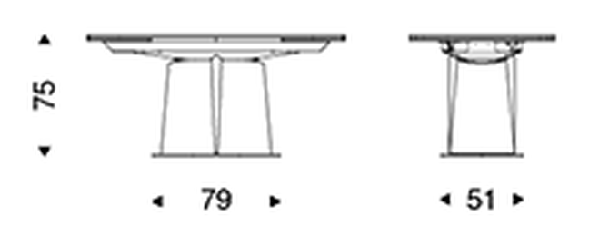 Gotham Keramik Drive Extendable Dining Table by Cattelan Italia, size drawing 1