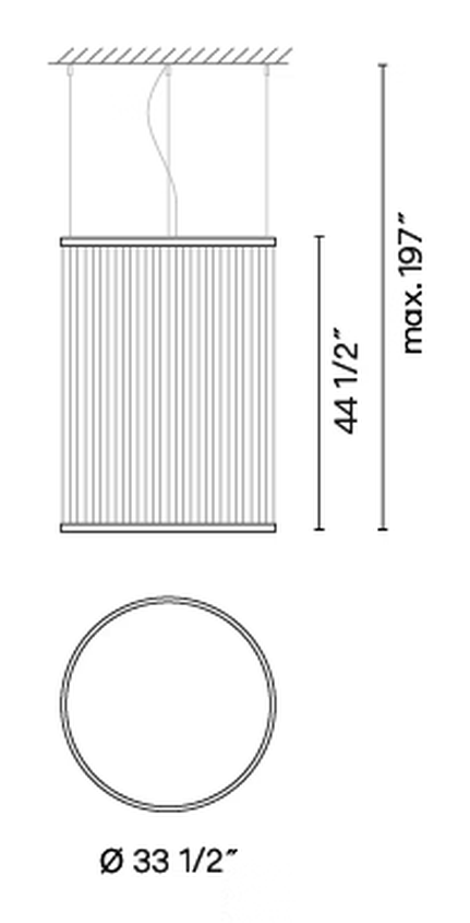 Array Pendant Lamp by Vibia, size drawing: Model 1830
