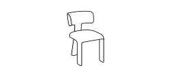 Bliss Dining Chair by Ditre Italia, size drawing: Bliss chair