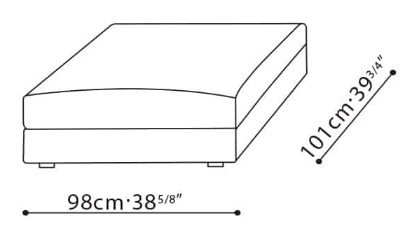 Bloom Sofa by Camerich, size drawing: C01G0106