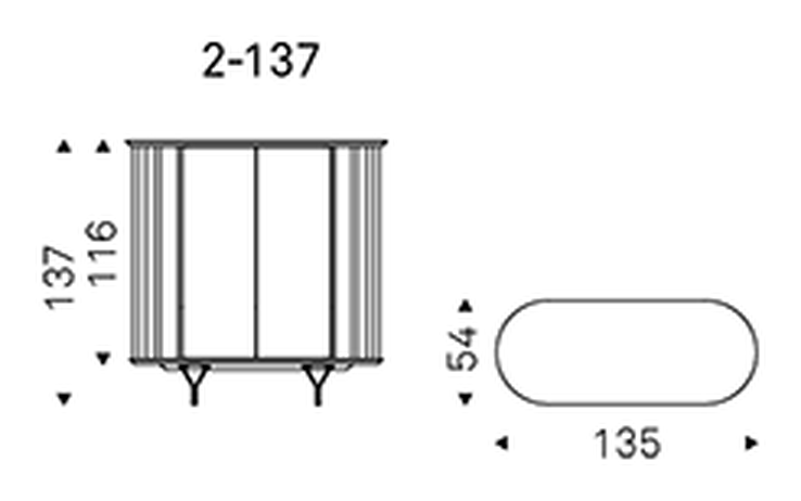 Costes Sideboard by Cattelan Italia, size drawing 1