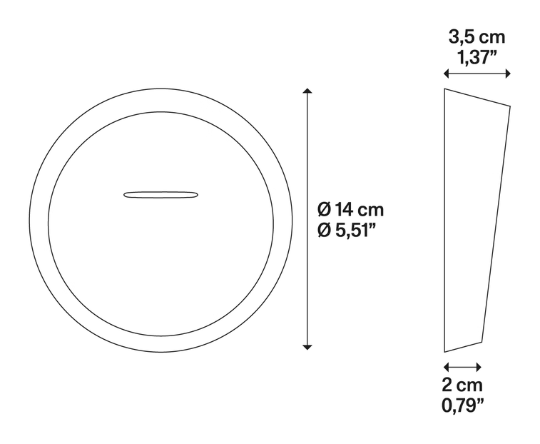 Chelsie Outdoor Light by Lodes, size drawing: Chelsie 140