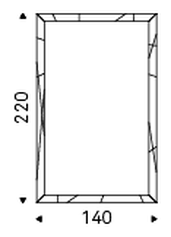 Taxedo Magnum Mirror by Cattelan Italia, size drawing 2