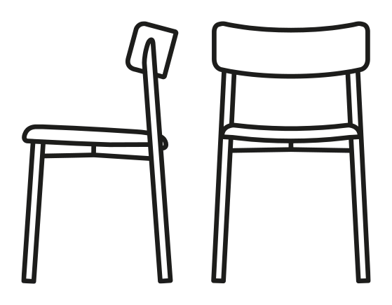 Up! Chair by Connubia, size drawing