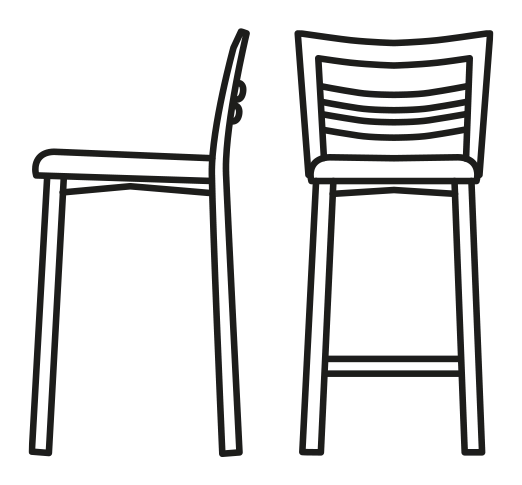 Go! Stool by Connubia, size drawing