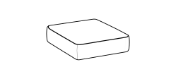 Isla Sofa by Ditre Italia, size drawing: Base 130x130