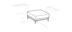 Krisby Sofa by Ditre Italia, size drawing: Angular base