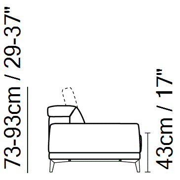 Borghese Sectional by Natuzzi Italia, size drawing