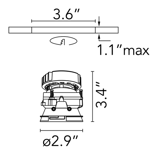 Kap 80 IC Rated JA8 Downlight by Flos, size drawing: Kap Ø 80 Adjustable