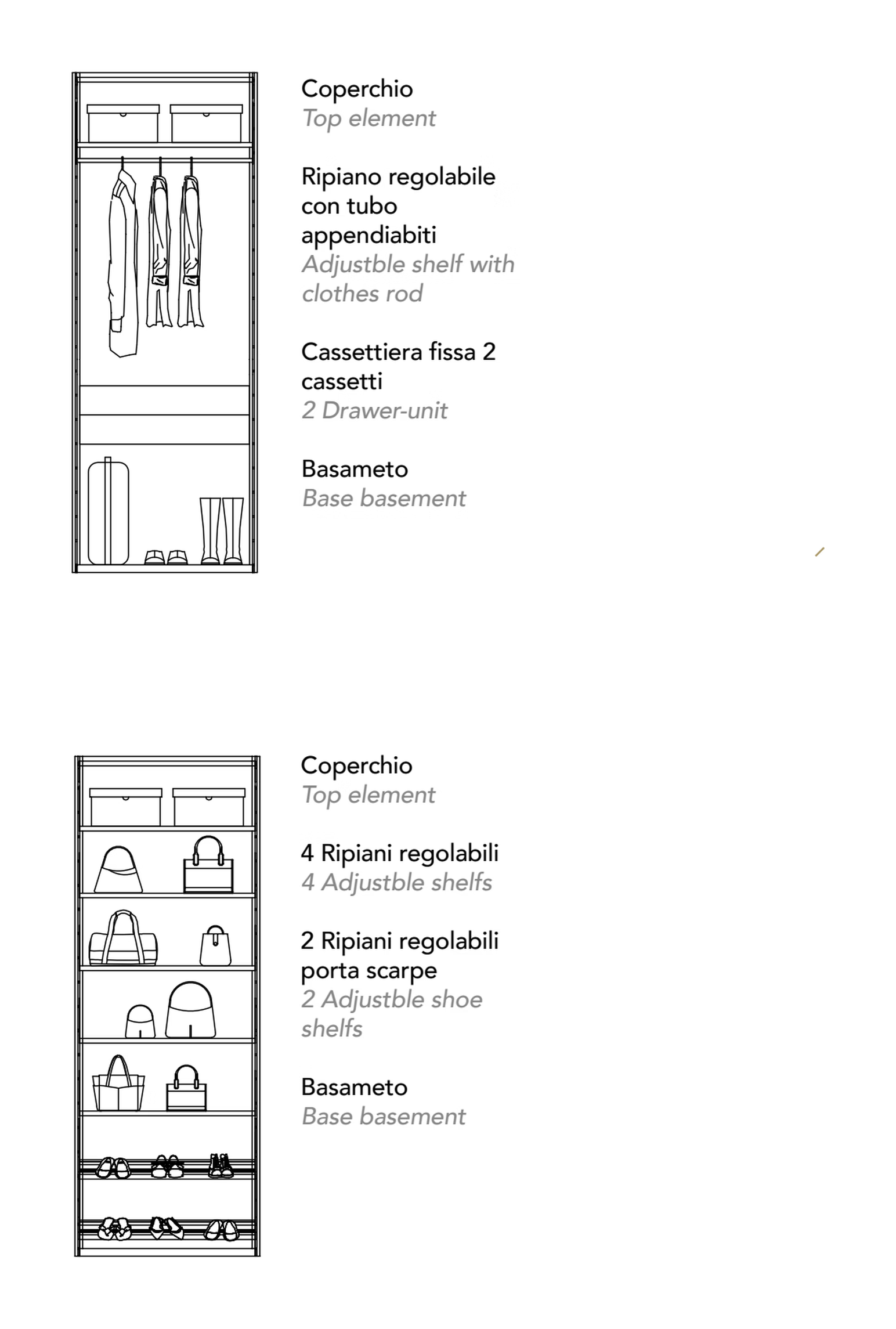 Wally Open Walk-In Closet Wardrobe by Reflex, size drawing 6