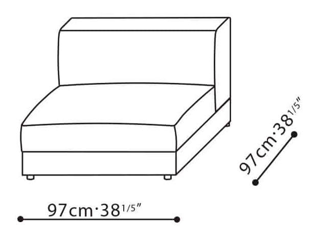 Nature Sofa by Camerich, size drawing: C01E0603