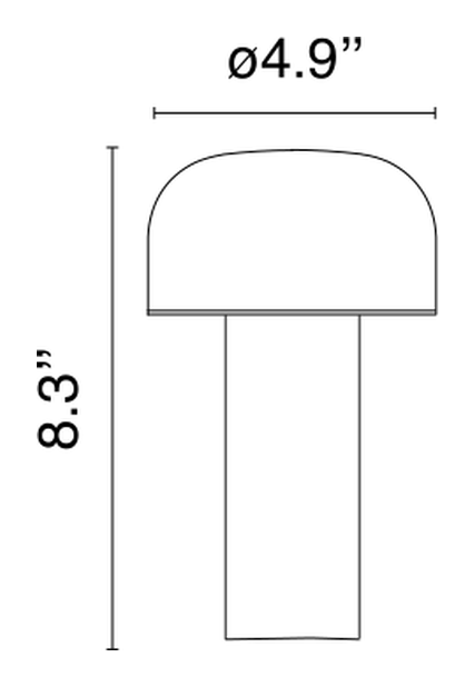 Bellhop Table Lamp by Flos, size drawing