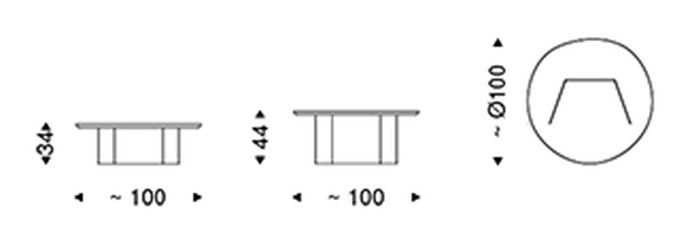 Standard Coffee Table by Cattelan Italia, size drawing 2