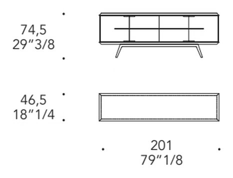 London Buffet Sideboard by Reflex, size drawing