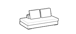 Bijoux 2.0 Sofa by Ditre Italia, size drawing: 2-seat maxi central element with footstool