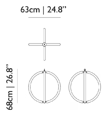 Luminora Light Pendant by Moooi, size drawing: 63