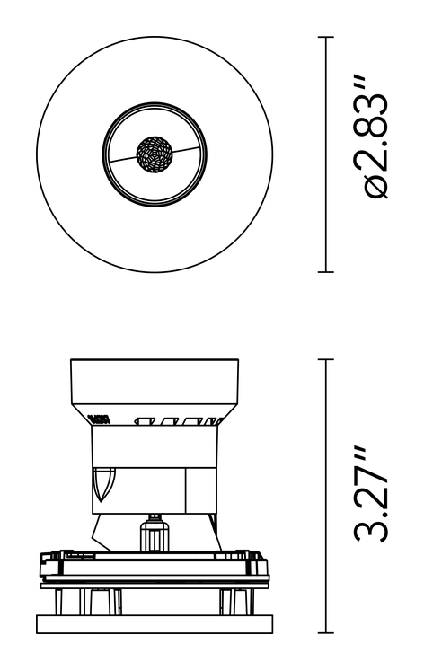 Eclectic 70 Adjustable Spotlight by Flos, size drawing 1