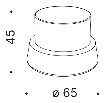 Arcad3 Ottoman by Driade, size drawing