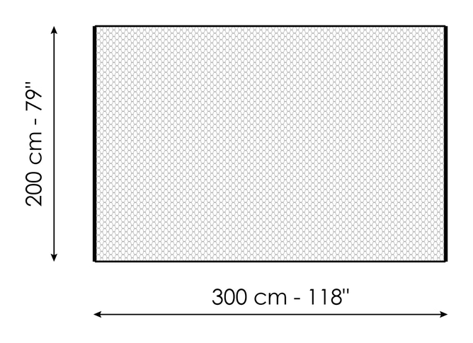 Dakar Rug by Bonaldo, size drawing: Dakar 200 x 300