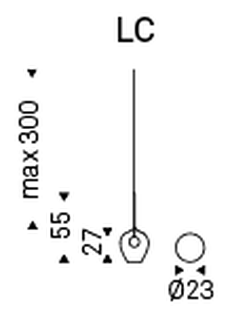 Melody Pendant Lamp by Cattelan Italia, size drawing 8