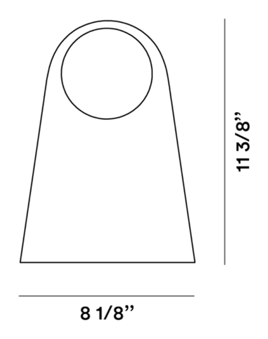Satellight Wall Lamp by Foscarini, size drawing