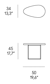 Lily Alto Side Table by Casamania, size drawing