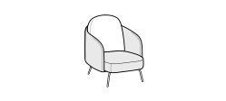 Lucia Armchair by Ditre Italia, size drawing: Armchair high mix
