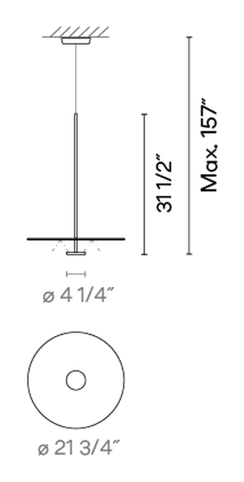Flat Lighting Collection by Vibia, size drawing: Model 5940