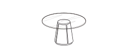 Claire Dining Table by Ditre Italia, size drawing: Table diameter 140