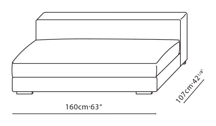 Epic Sofa by Camerich, size drawing: C01H0204