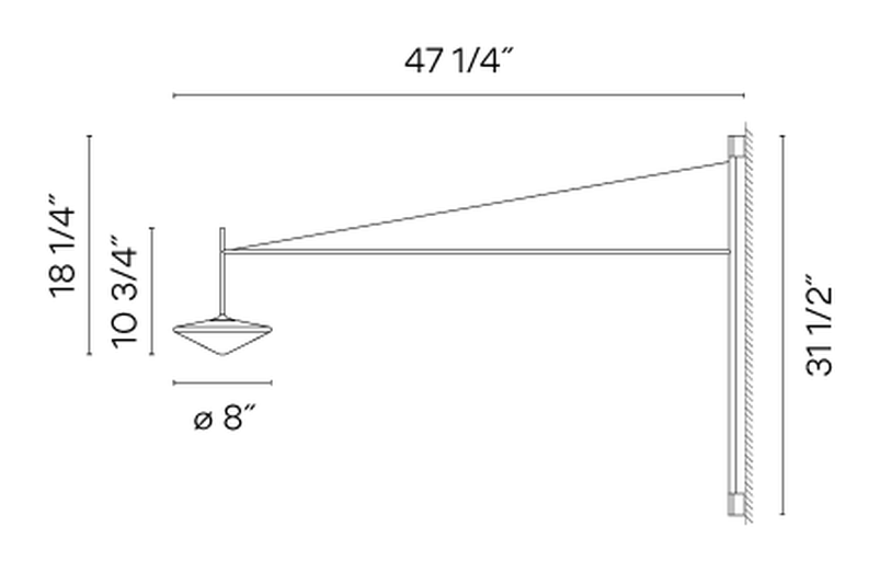 Tempo Lighting Collection by Vibia, size drawing: Model 5761