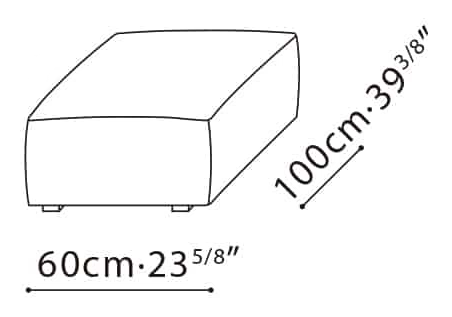 Rubix Sofa by Camerich, size drawing: C01C0135