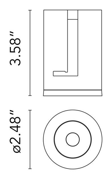 Light Shadow Pro Ø60 Non IC Downlight by Flos, size drawing: Light Shadow Pro Ø 60 Fixed