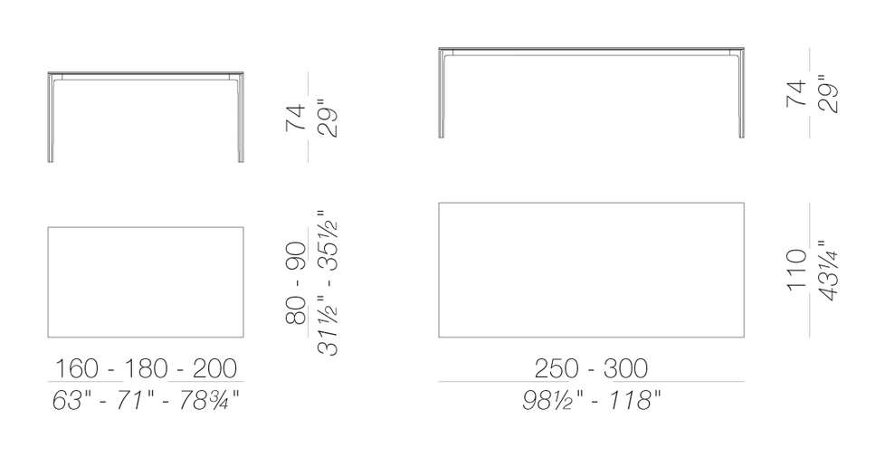 Add T Rectangle Table by LaPalma, size drawing