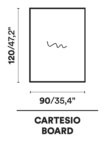 Cartesio TV Stand by Opinion Ciatti, size drawing: CARTESIO BOARD