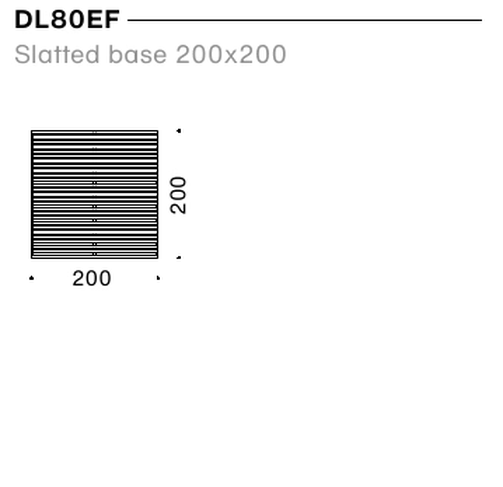 Sedona Edge Bed by Moroso, size drawing: Slatted base 200x200