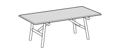 Isamu Outdoor Dining Table by Ditre Italia, size drawing: Rectangular table 250 with gres top