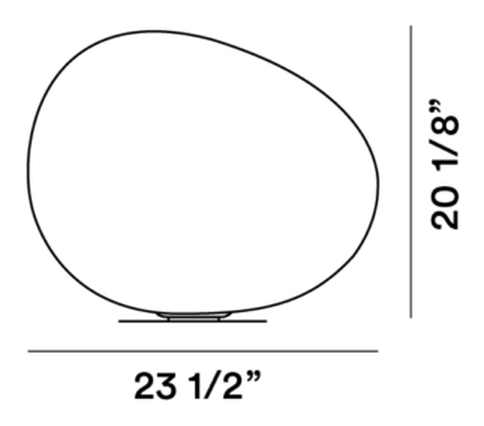 Poly Gregg Table Lamp by Foscarini, size drawing: Poly Gregg XL
